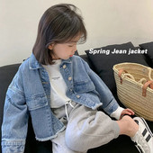 2023 New Fashion Versiune coreeană Jachete din denim pentru fete Mantocă Primăvară Toamnă Copii Îmbrăcăminte exterioară Îmbrăcăminte Cadou de aniversare 2-8 ani