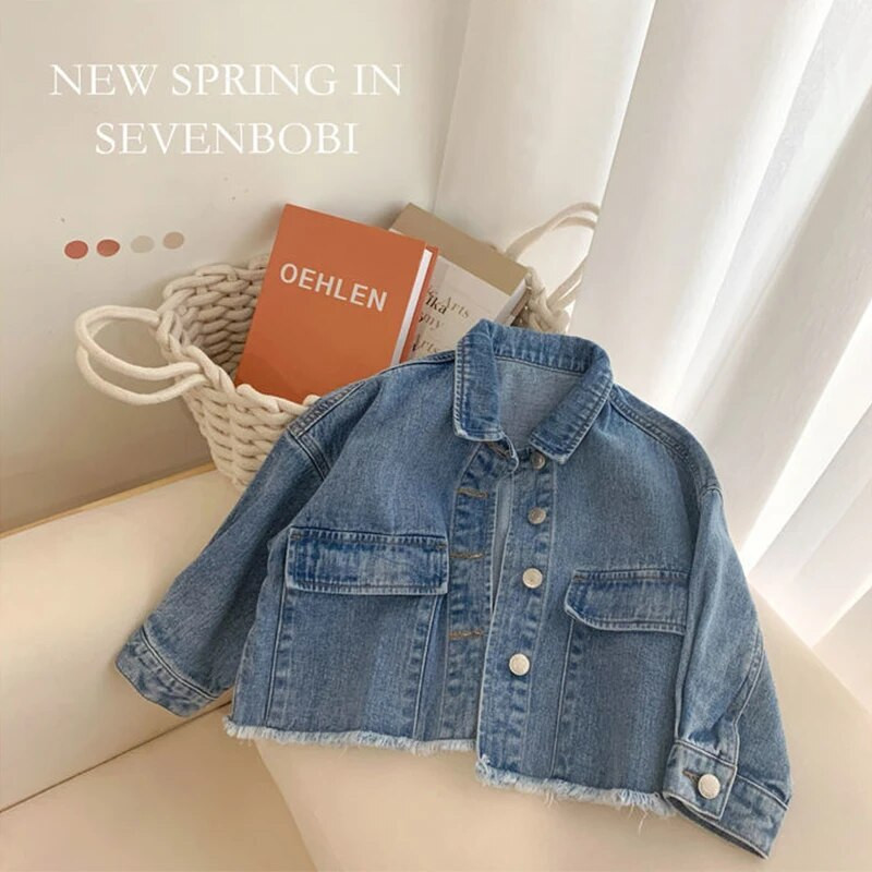 2023 New Fashion Versiune coreeană Jachete din denim pentru fete Mantocă Primăvară Toamnă Copii Îmbrăcăminte exterioară Îmbrăcăminte Cadou de aniversare 2-8 ani