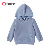 Hanorac PatPat pentru copii mici, culoare solidă, cu design de buzunar