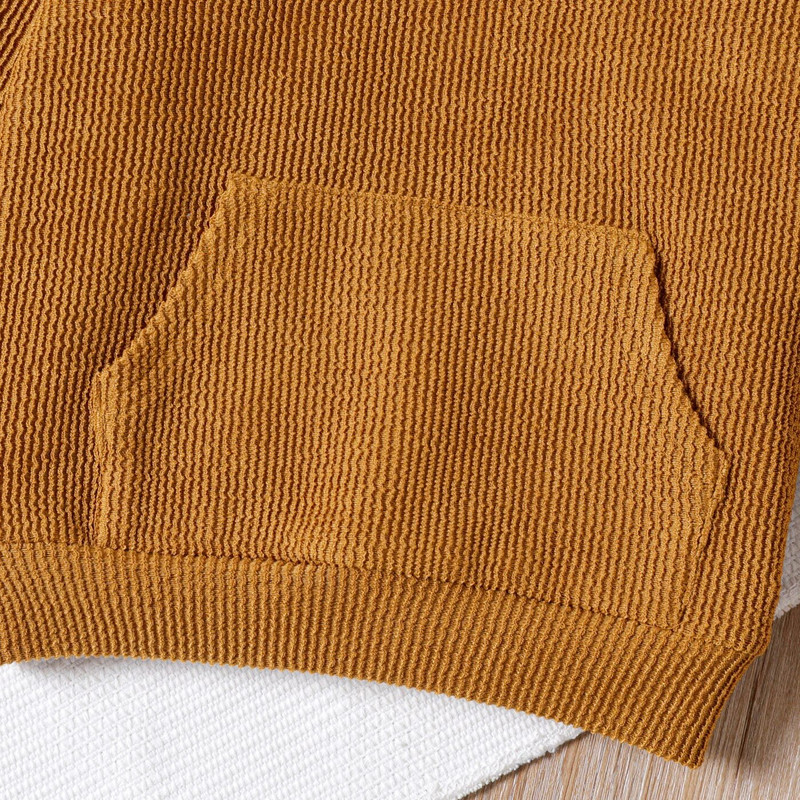 Hanorac PatPat pentru copii mici, culoare solidă, cu design de buzunar