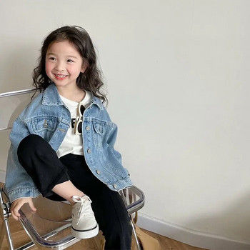 2023 Καλοκαίρι Κορεάτικο στυλ Παιδικά μπουφάν Τσέπες Απαλή μόδα Νέο Σχέδιο Απλό Casual όμορφο Jean Party Vocation για παιδιά