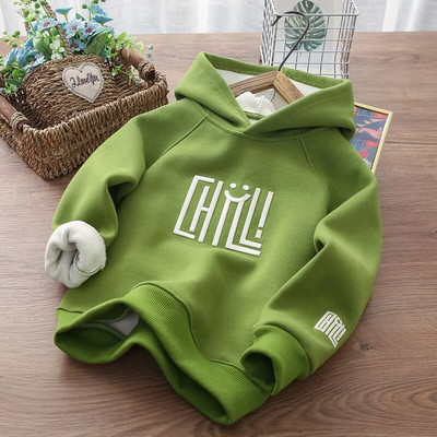 IYEAL dječja zimska majica s izvezenim slovima od flisa 2023. Dječja modna majica s dugim rukavima od flisa zadebljana