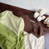 2023. Dječja odjeća u japanskom stilu. Proljetne i jesenske majice za dječake. Dizajn blokova boja. Labava odjeća za bebe na otvorenom.