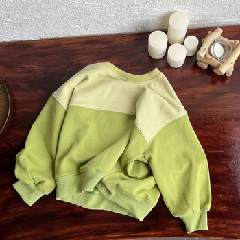 2023 Ανοιξιάτικες και φθινοπωρινές μπλούζες για αγόρια παιδικά ενδύματα σε Ιαπωνικό στιλ Σχέδιο Color Block Loose Fit Βρεφικά ρούχα για εξωτερικούς χώρους καθημερινά