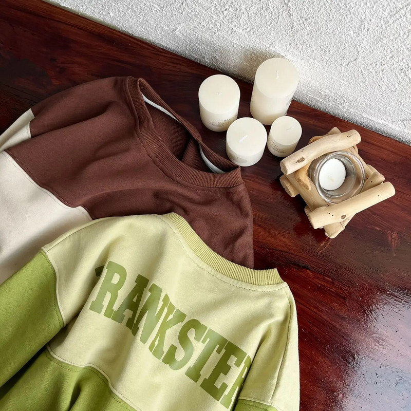 2023. Dječja odjeća u japanskom stilu. Proljetne i jesenske majice za dječake. Dizajn blokova boja. Labava odjeća za bebe na otvorenom.