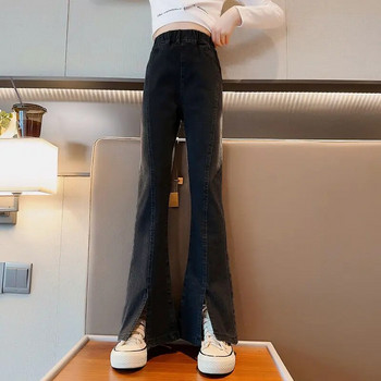 Νέο Fashion Split Flare Jeans για κορίτσια Σχολικά Streetwear Casual μονόχρωμα τζιν παντελόνια Παιδικά κορεατικά παντελόνια υψηλής ποιότητας