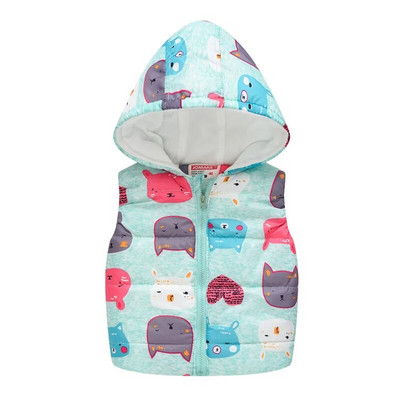 Lányok fiú mellények 2023 tavaszi őszi divat rajzfilm virágmintás mellény Kapucnis mellények lányoknak fiúknak meleg felsőruházat kabátok