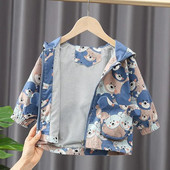 Dzsekik Kapucnis kabát Új tavaszi ősz fiúk baba lány felsőruházat kisgyermek lányok pamut kabátok gyerekek divat ruhák fiúk széldzseki