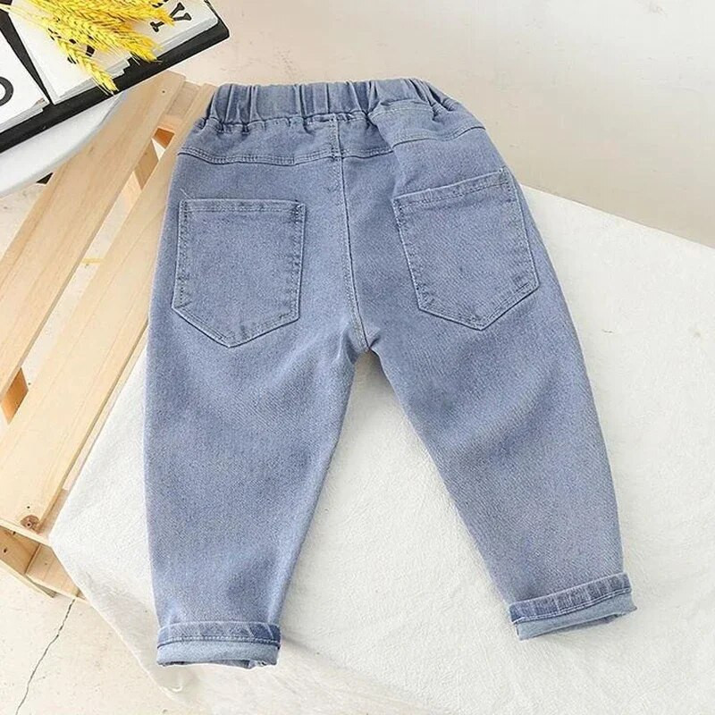 Proljetne traperice Djevojčice Ravne hlače Traper Ležerne hlače Dječja odjeća 1-5 godina Dječje rastezljive donjice s elastičnim strukom