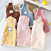 Karikatūra Dzīvnieku zēni Meitenes bērnu veste rudens ziemas korejiešu biezs divpusējs samts bērnu virsdrēbes jaundzimušo vestes