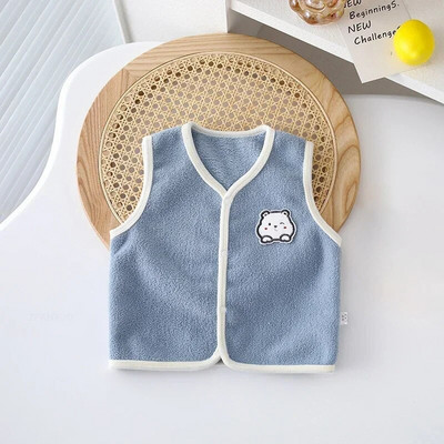 Karikatūra Dzīvnieku zēni Meitenes bērnu veste rudens ziemas korejiešu biezs divpusējs samts bērnu virsdrēbes jaundzimušo vestes