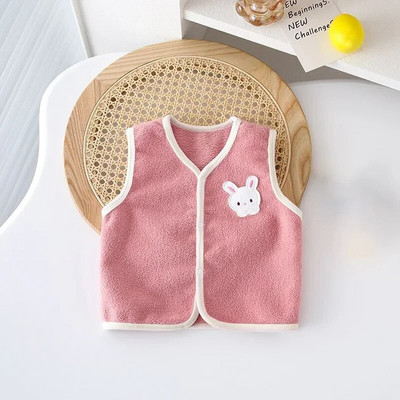 Karikatūra Dzīvnieku zēni Meitenes bērnu veste rudens ziemas korejiešu biezs divpusējs samts bērnu virsdrēbes jaundzimušo vestes