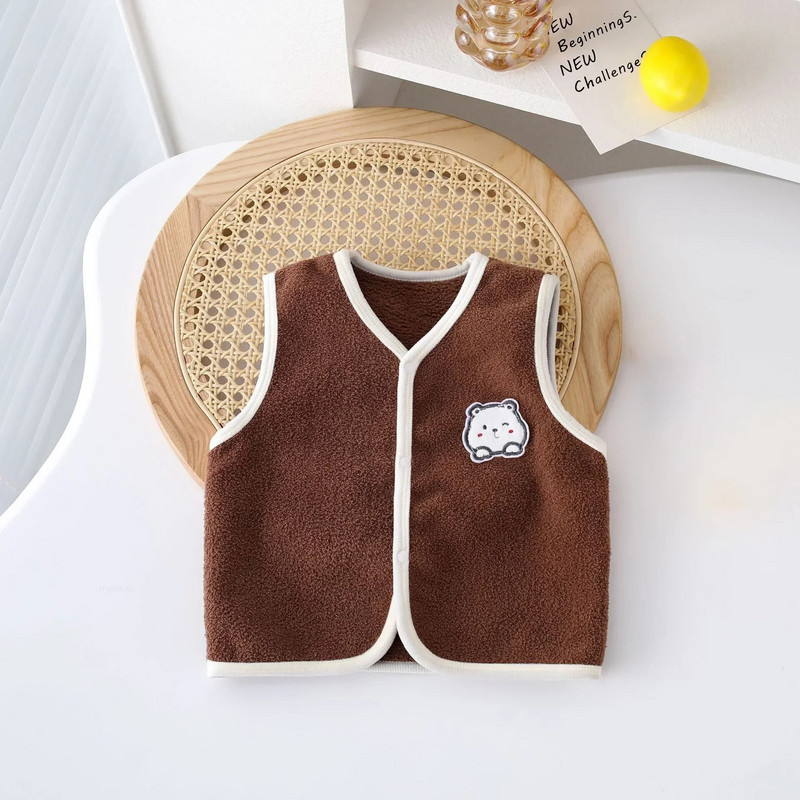 Animacinių filmų gyvūnai berniukai mergaičių kūdikių liemenė rudens žiemos korėjietiška stora dvipusė aksominė vaikų viršutiniai drabužiai naujagimių liemenės