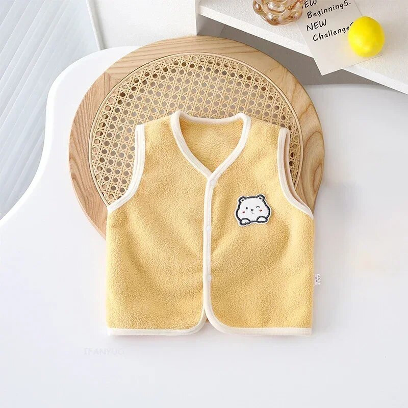 Animacinių filmų gyvūnai berniukai mergaičių kūdikių liemenė rudens žiemos korėjietiška stora dvipusė aksominė vaikų viršutiniai drabužiai naujagimių liemenės