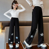 Adolescente Blugi Primavara/Toamna New Star Print Pantaloni drepti cu picioare late Copii Trendy Scoala Casual Pantaloni pentru copii 5-14 ani