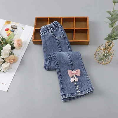 Blugi pentru fete, primăvară și toamnă, la modă, pantaloni pentru copii, 2-12 ani, haine pentru fete, pantaloni evazați