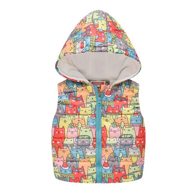 Veste pentru fete Vestă pentru copii din puf din bumbac Vestă caldă Bebeluși Fetițe Vestă florală dulce pentru copii Vestă pentru exterior 2-7 ani Copii