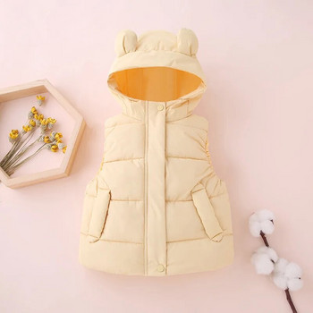 Keep Warm Φθινόπωρο Χειμώνας Παιδικό Γιλέκο Νέο Μόδα Αμάνικο Μπουφάν για Κορίτσια Αγόρια με κουκούλα γιλέκο παλτό 2-6 ετών Παιδικά ρούχα