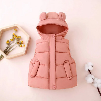 Keep Warm Φθινόπωρο Χειμώνας Παιδικό Γιλέκο Νέο Μόδα Αμάνικο Μπουφάν για Κορίτσια Αγόρια με κουκούλα γιλέκο παλτό 2-6 ετών Παιδικά ρούχα