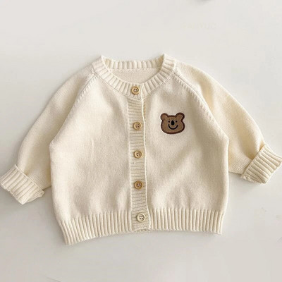 2024 de primăvară nou drăguț urs haine tricotate pentru bebeluși cardigan coreean pulovere cu mânecă lungă sugari fete băieți jachetă caldă