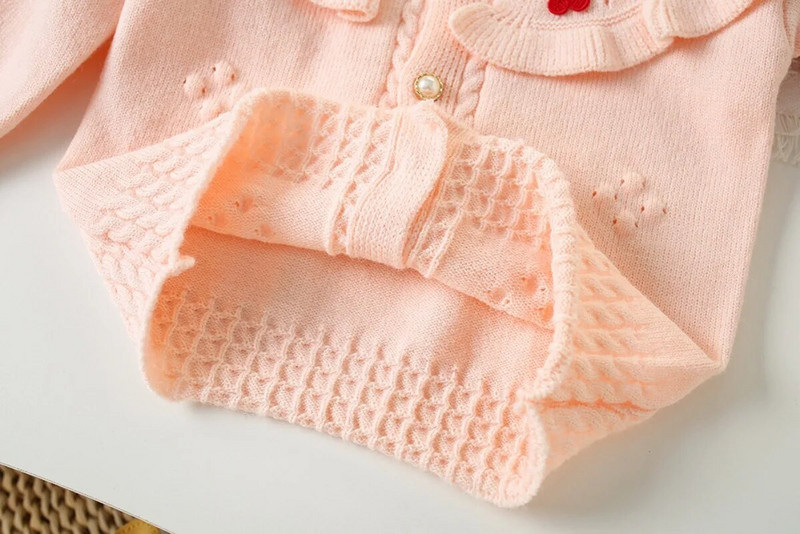 Primăvară Copii Fete Cardigan tricotat cu rever Pulover Bebeluș Tricotaj solide Topuri Manta Toamna Moda Tricotat Jaket Haine pentru copii mici