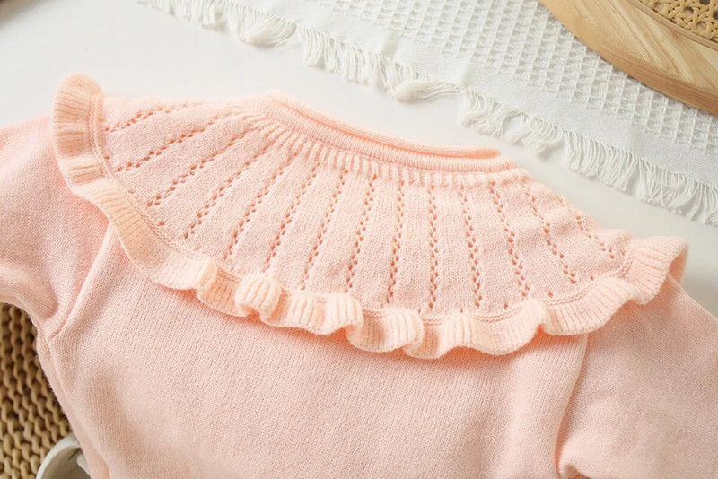 Primăvară Copii Fete Cardigan tricotat cu rever Pulover Bebeluș Tricotaj solide Topuri Manta Toamna Moda Tricotat Jaket Haine pentru copii mici