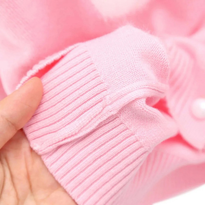 Jesenski dječji džemper za djevojčice, pleteni pulover za bebe dugih rukava, slatka gornja odjeća, kaput za malu djevojčicu, dječja pletena jakna