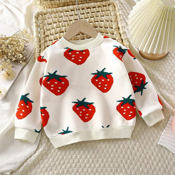 Παιδικό πουλόβερ Ζεστό στάμπα φρούτων με μακρυμάνικο μωρό Παιδικό φθινοπωρινό μπλουζάκι μόδας 2-10 ετών