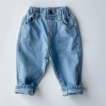 2023 Autumn Kids Παιδικό μονόχρωμο τζιν παντελόνι για αγόρια και κορίτσια casual τζιν παντελόνι