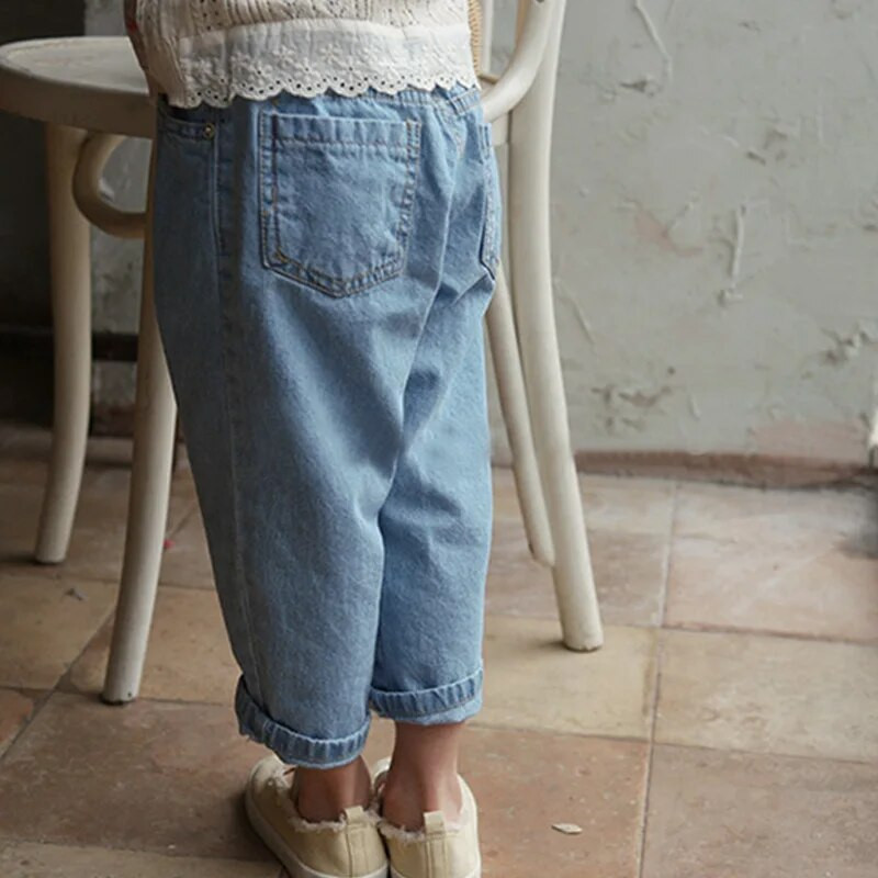 Jesen 2023. Dječje jednobojne kratke traperice za djecu i djevojčice Ležerne traper hlače za sve kombinacije