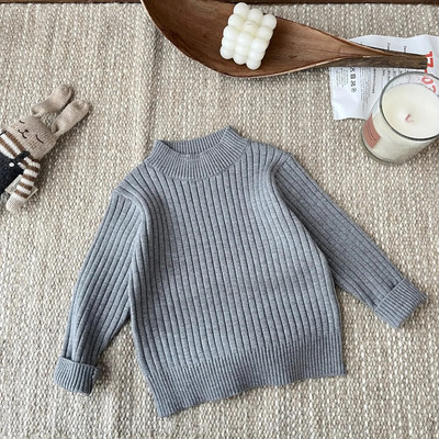 Îmbrăcăminte pentru copii de toamnă pentru copii, băieți, pulover tricotat în dungi, haine de bumbac pentru copii, fete, tricotaje de culoare solidă, pulovere