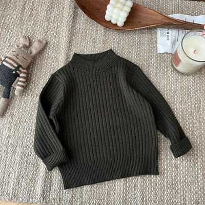 Îmbrăcăminte pentru copii de toamnă pentru copii, băieți, pulover tricotat în dungi, haine de bumbac pentru copii, fete, tricotaje de culoare solidă, pulovere