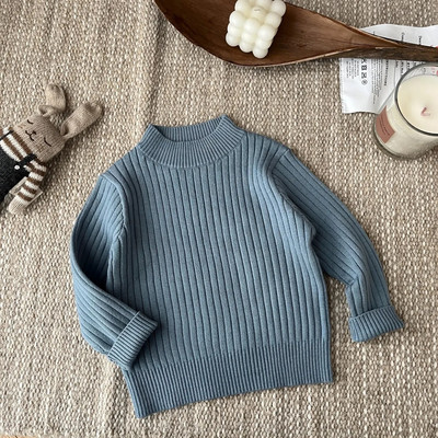Îmbrăcăminte pentru copii de toamnă pentru copii, băieți, pulover tricotat în dungi, haine de bumbac pentru copii, fete, tricotaje de culoare solidă, pulovere