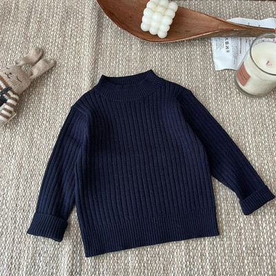 Îmbrăcăminte pentru copii de toamnă pentru copii, băieți, pulover tricotat în dungi, haine de bumbac pentru copii, fete, tricotaje de culoare solidă, pulovere