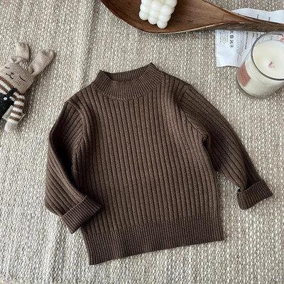 Îmbrăcăminte pentru copii de toamnă pentru copii, băieți, pulover tricotat în dungi, haine de bumbac pentru copii, fete, tricotaje de culoare solidă, pulovere