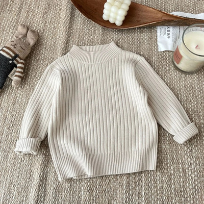 Îmbrăcăminte pentru copii de toamnă pentru copii, băieți, pulover tricotat în dungi, haine de bumbac pentru copii, fete, tricotaje de culoare solidă, pulovere