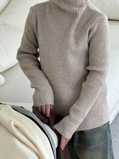 Cămașă de jos pentru copii 23 Noi de iarnă Copii Băieți Stil coreean Copii Culoare uni Cămașă de jos pe jumătate cu gât tricotat