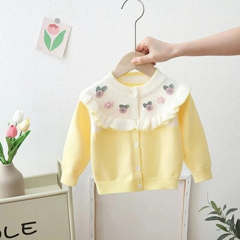 Παλτό ζακέτα για μωρά για κορίτσια Νέα μοντέρνα παιδικά ρούχα Πλεκτά πουλόβερ Κορυφαία ρούχα για μικρά κορίτσια
