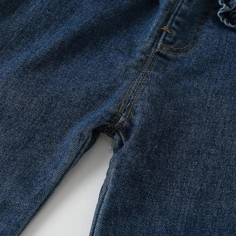 Mala djeca, djevojčice, hlače od mekanog trapera, dječje zvonaste traperice, dječje široke ležerne široke hlače za 1-8 godina