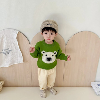 0-3T Bear Print Βρεφικό πουλόβερ Νεογέννητο Παιδί Βρέφος Αγόρι Κοριτσάκι Χειμερινά Πλεκτά Ρούχα Πλεκτό Πουλόβερ Κορυφαίο χαριτωμένο γλυκό πλεκτό στολή