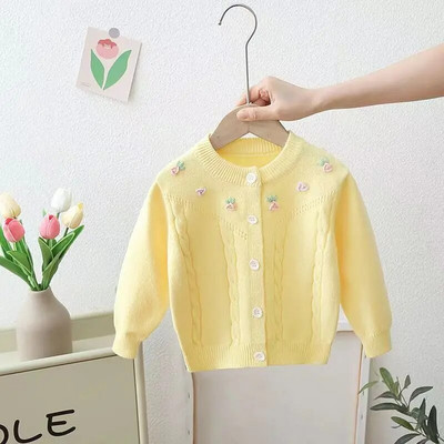 Dječji cvjetni pulover s ovratnikom od lotosovog lišća Princess of Early Girl of Broken Flowers Pastoralni stil dječje vanjske odjeće džemper