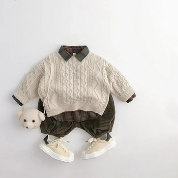 Βρεφικά μασίφ πουλόβερ μπλούζες Παιδικά χοντρά μαλακά πουλόβερ Κορεατικά παιδικά ρούχα Φθινοπωρινή άνοιξη Αγόρια για κορίτσια Ζεστό πουλόβερ