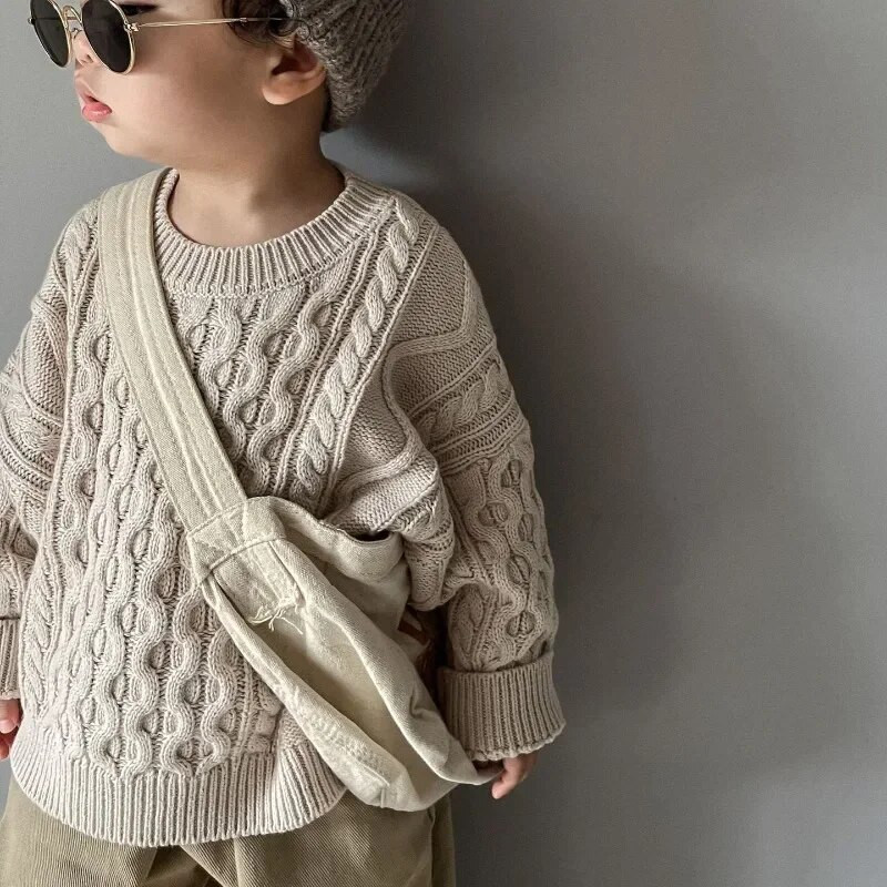 Jednobojni pulover za bebe, dječji mekani pulover u korejskom stilu, dječja odjeća, jesen, proljeće, dječaci, djevojčice, topli pulover