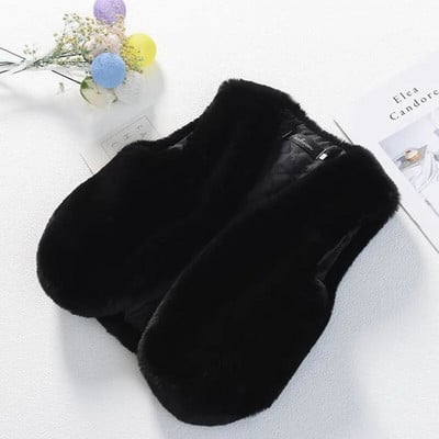 Kūdikių mergaičių dirbtinio kailio liemenės apranga Kalėdinės žiemos vaikų liemenės vaikams šiltas paltas kūdikiams be rankovių paltas drabužiai viršutiniai drabužiai