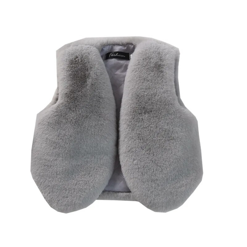 Kūdikių mergaičių dirbtinio kailio liemenės apranga Kalėdinės žiemos vaikų liemenės vaikams šiltas paltas kūdikiams be rankovių paltas drabužiai viršutiniai drabužiai