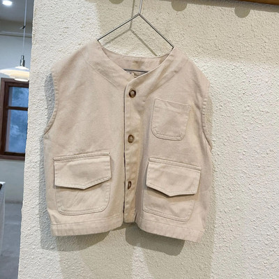 Veste casual în stil coreean 2023, culoare uni, pentru băieți și fete, largi, casual, fără mâneci, 1-8 ani