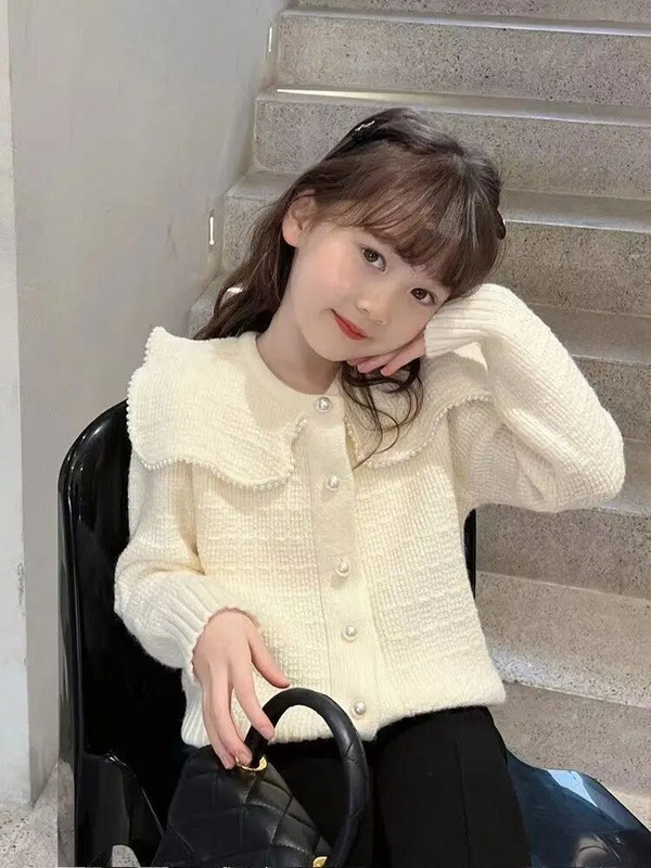 2023. aasta uus tüdrukute kootud kampsun imikute sügisprintsess tikandiga seente kampsun Lotose kraega tüdrukute kootud jakid riided