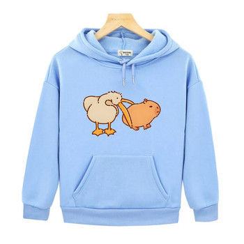 Πελεκάνος και Capybara Hoodies Πολύ χαριτωμένο φούτερ για αγόρι κορίτσι με μακρυμάνικο μπλουζάκια Παιδικά Παιδικά ρούχα Y2k Ρούχα πουλόβερ για παιδιά