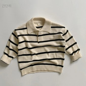 Pletena pletena odjeća za djecu Dječaci Djevojčice Pulover na pruge Jesen Proljeće Dječji pleteni pulover džemperi