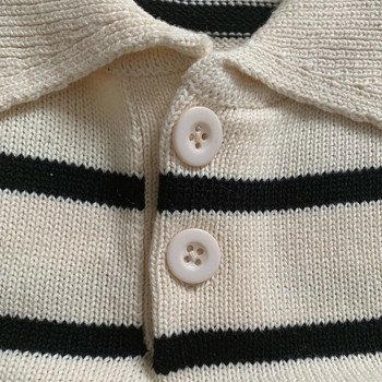 Детско каузално плетено облекло Бебешки пуловери за момичета Пуловер с райе Есен Пролет Детски плетени пуловери